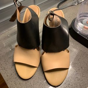Lucky brand two toned wedged sandals